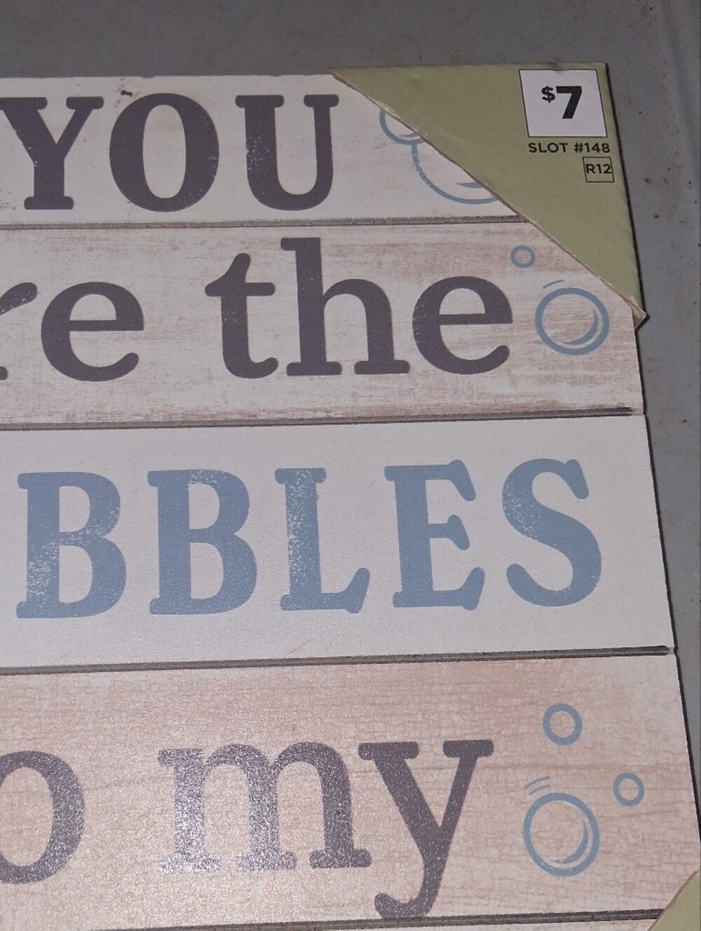 Rustic Blue and Cream 'Bubbles' Wall Sign - Home Wall Decor